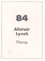 1990 Select AFL Stickers #84 Alastair Lynch Back